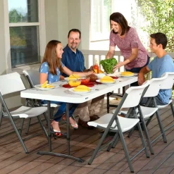 Mesa plegable Lifetime 3 alturas blanco 61-74-91x183x76 cm