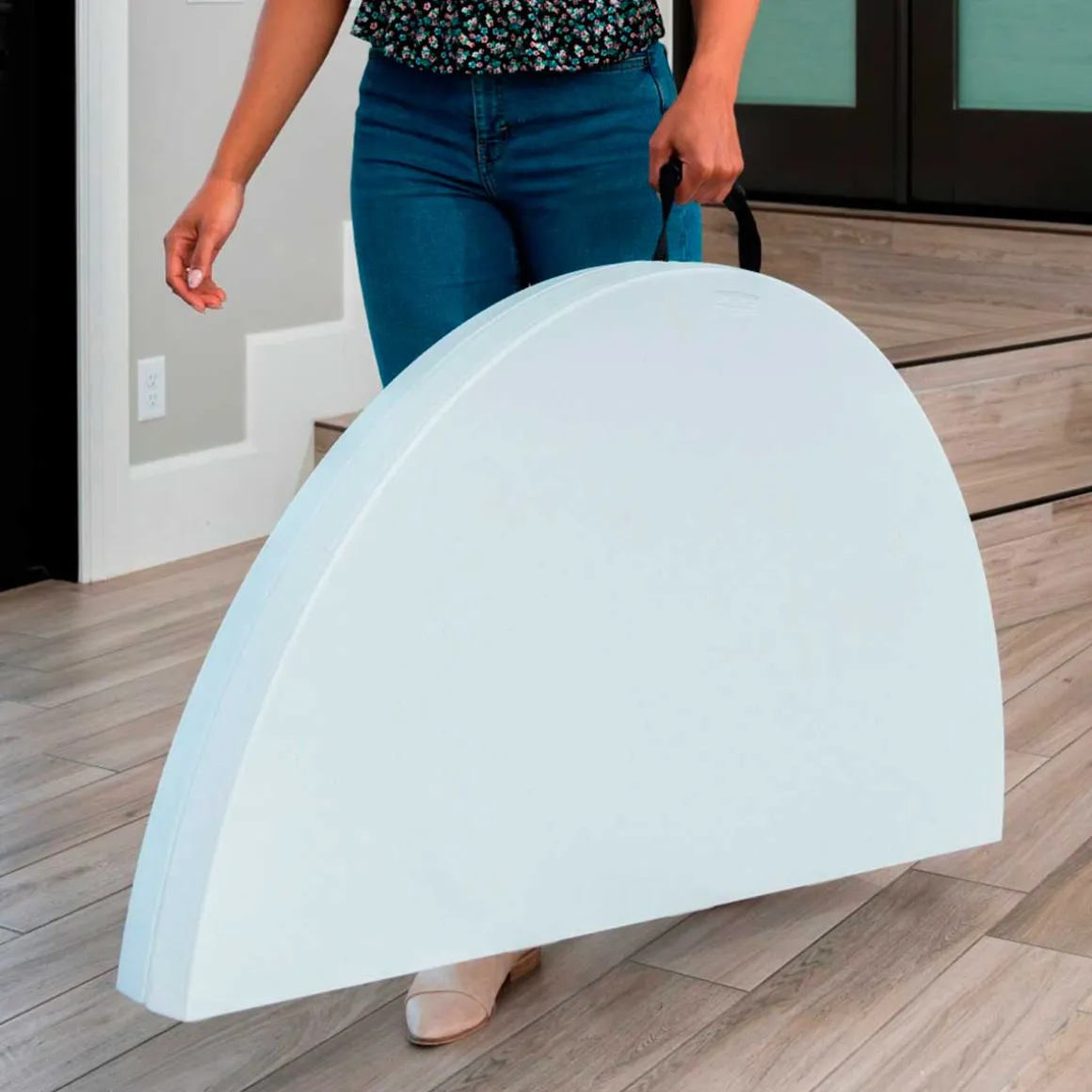 Mesa plegable Lifetime 4 personas forma redonda blanco Ø122x73,5 cm