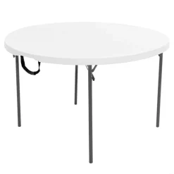 Mesa plegable Lifetime 4 personas forma redonda blanco Ø122x73,5 cm