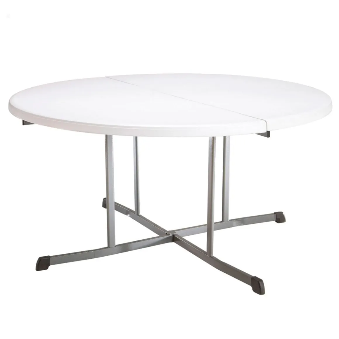 Mesa plegable Lifetime 8 personas forma redonda blanco Ø152x75,5 cm