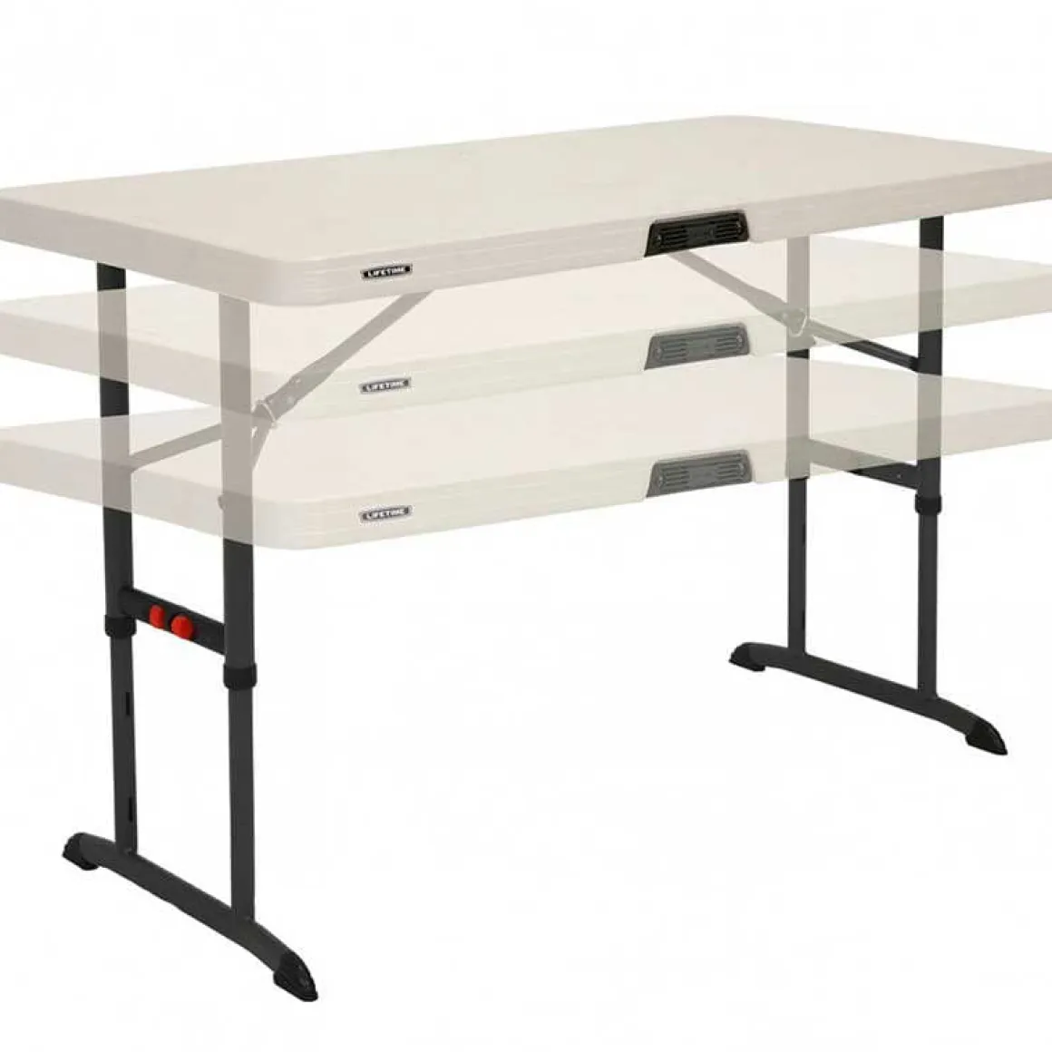 Mesa plegable Lifetime altura ajustable gris/negro 61/74/91x182,9x76,2 cm