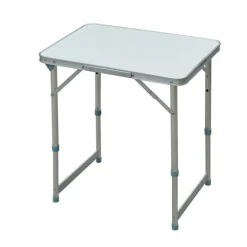Mesa plegable Outsunny altura ajustable blanco 47,5-64x60x45 cm