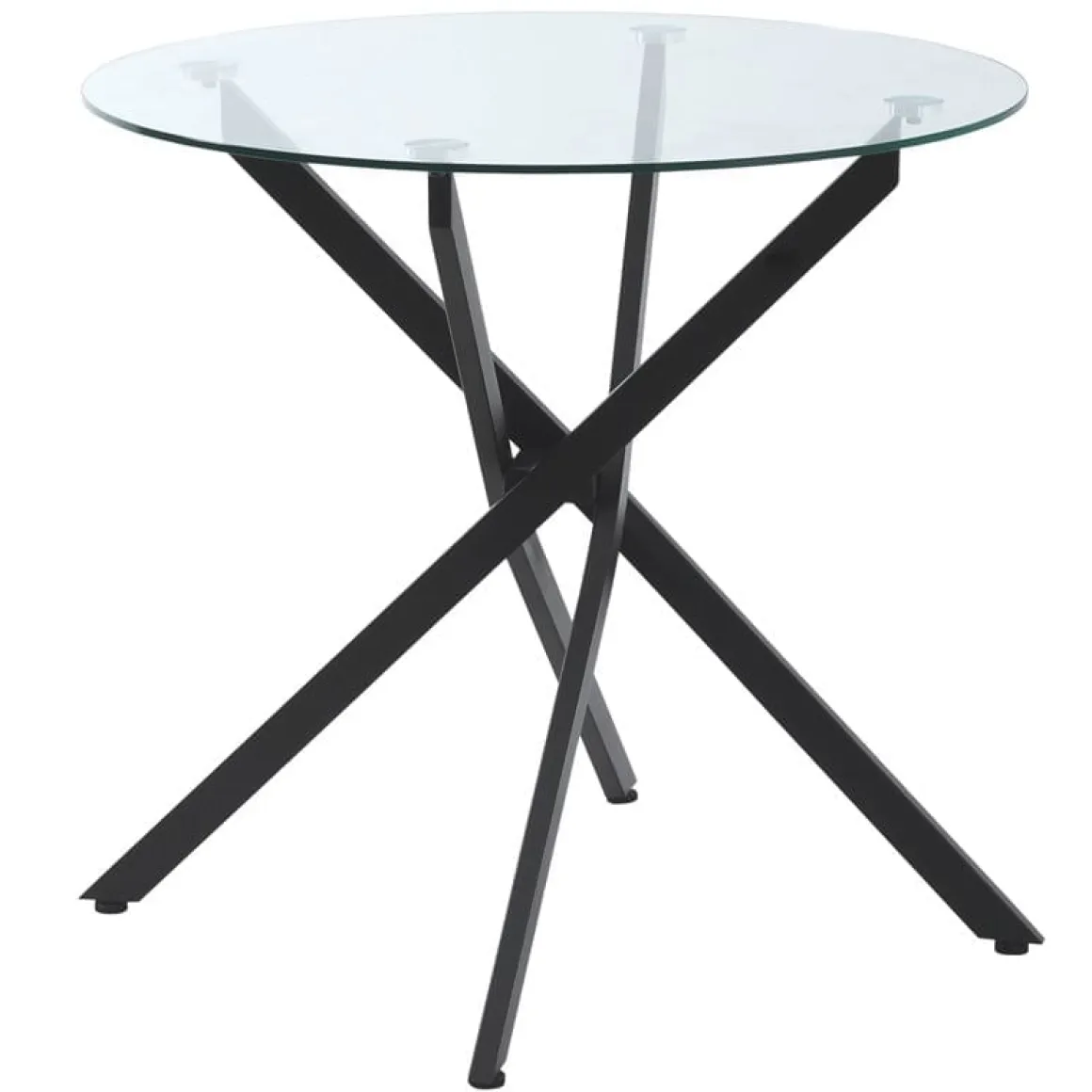Mesa redonda de comedor Homcom cristal Ø80X75 cm