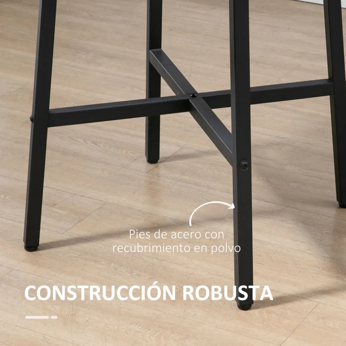 Mesa redonda Gauta Homcom diseño fijo marrón oscuro/negro Ø80x76 cm