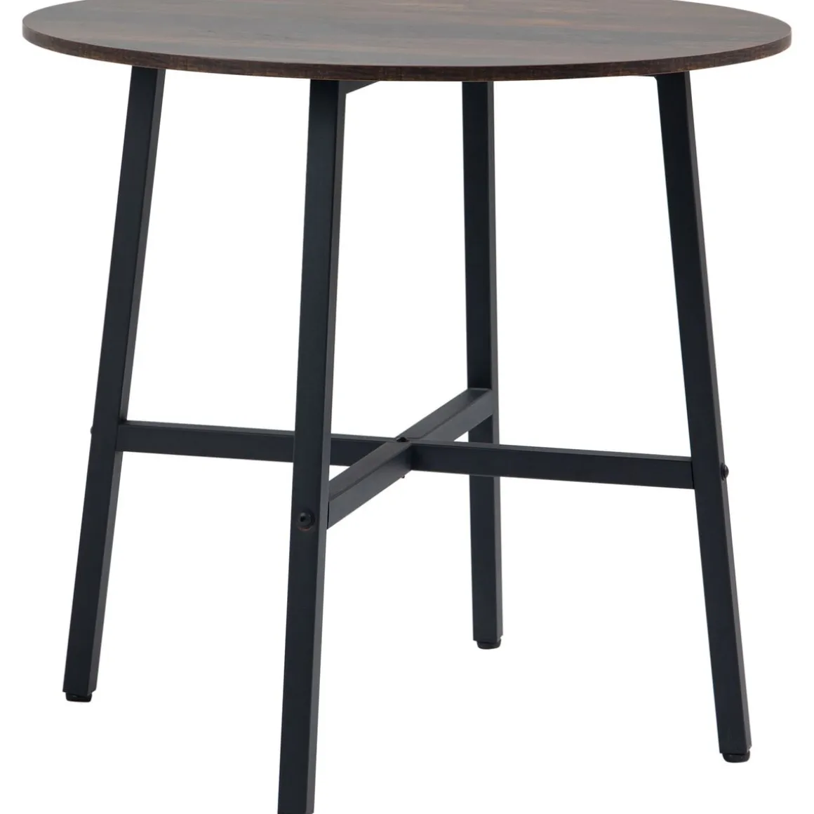 Mesa redonda Gauta Homcom diseño fijo marrón oscuro/negro Ø80x76 cm