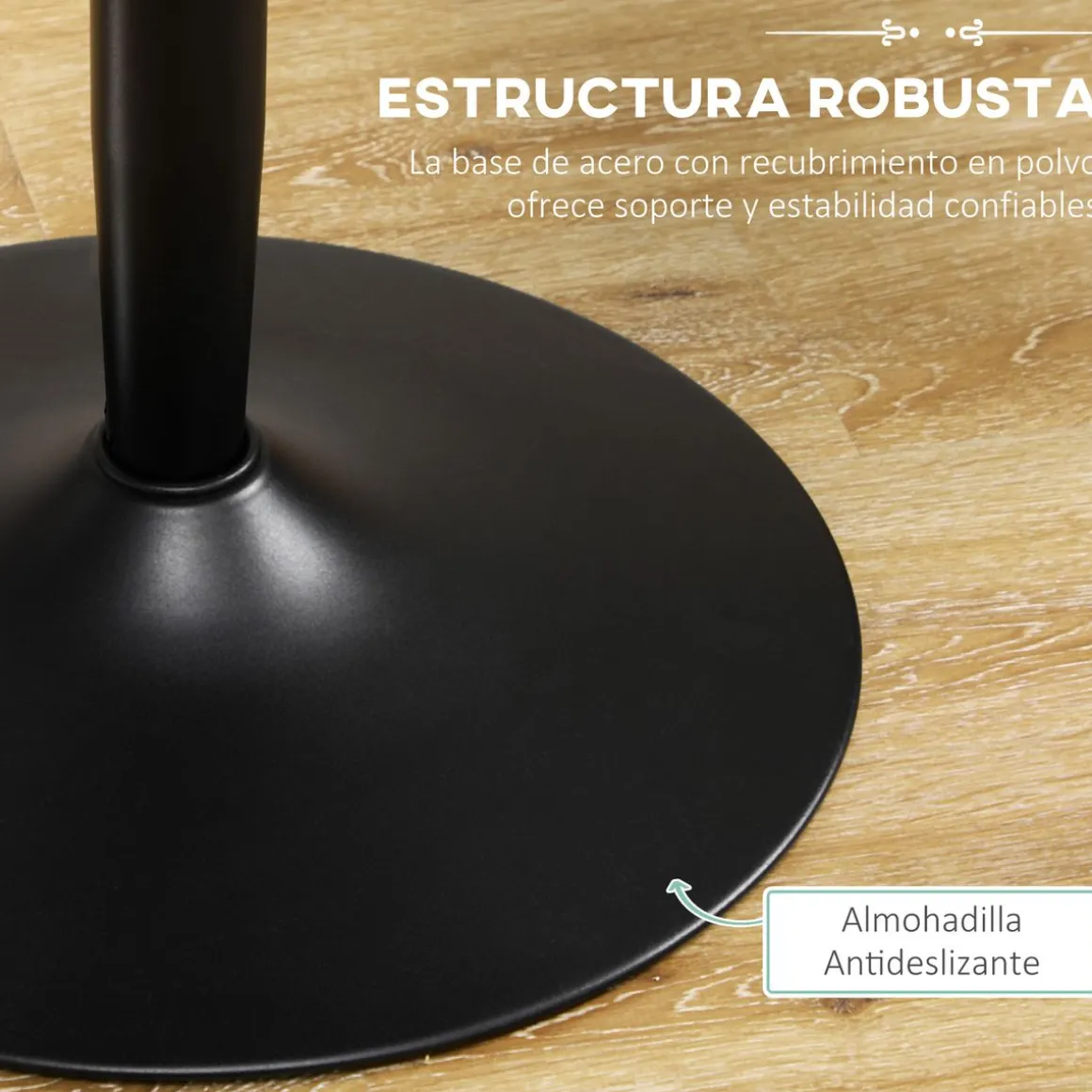 Mesa redonda Shungit Homcom 2 personas negro Ø70x75 cm