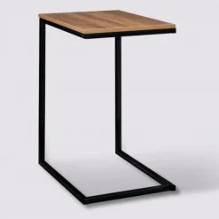 Mesita auxiliar salón negro/madera 66,5x35x45 cm