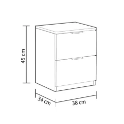 Mesita 2C Low Cost 2 cajones 45x38x34 cm