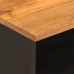 Mesita de noche Alabastro cajón + compartimento madera de mango negro/marrón 46x40x33 cm