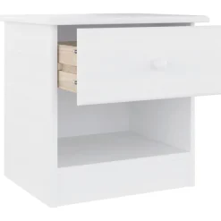 Mesita de noche Alta 1 cajón + 1 hueco madera 41x41x35 cm