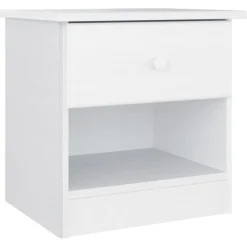 Mesita de noche Alta 1 cajón + 1 hueco madera 41x41x35 cm