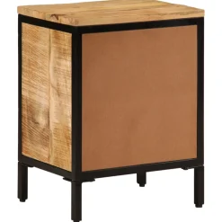 Mesita de noche Areca armario con pomo madera de mango natural 52,5x40x30 cm