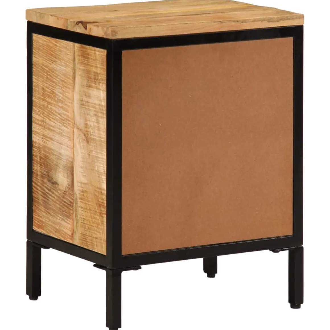 Mesita de noche Areca armario con pomo madera de mango natural 52,5x40x30 cm