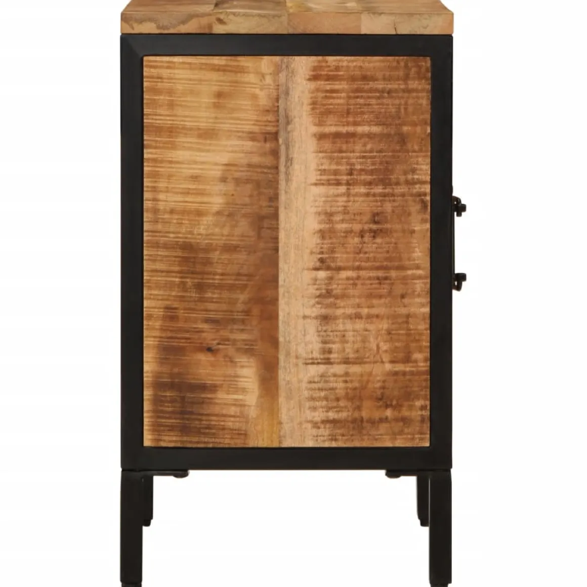 Mesita de noche Areca armario con pomo madera de mango natural 52,5x40x30 cm