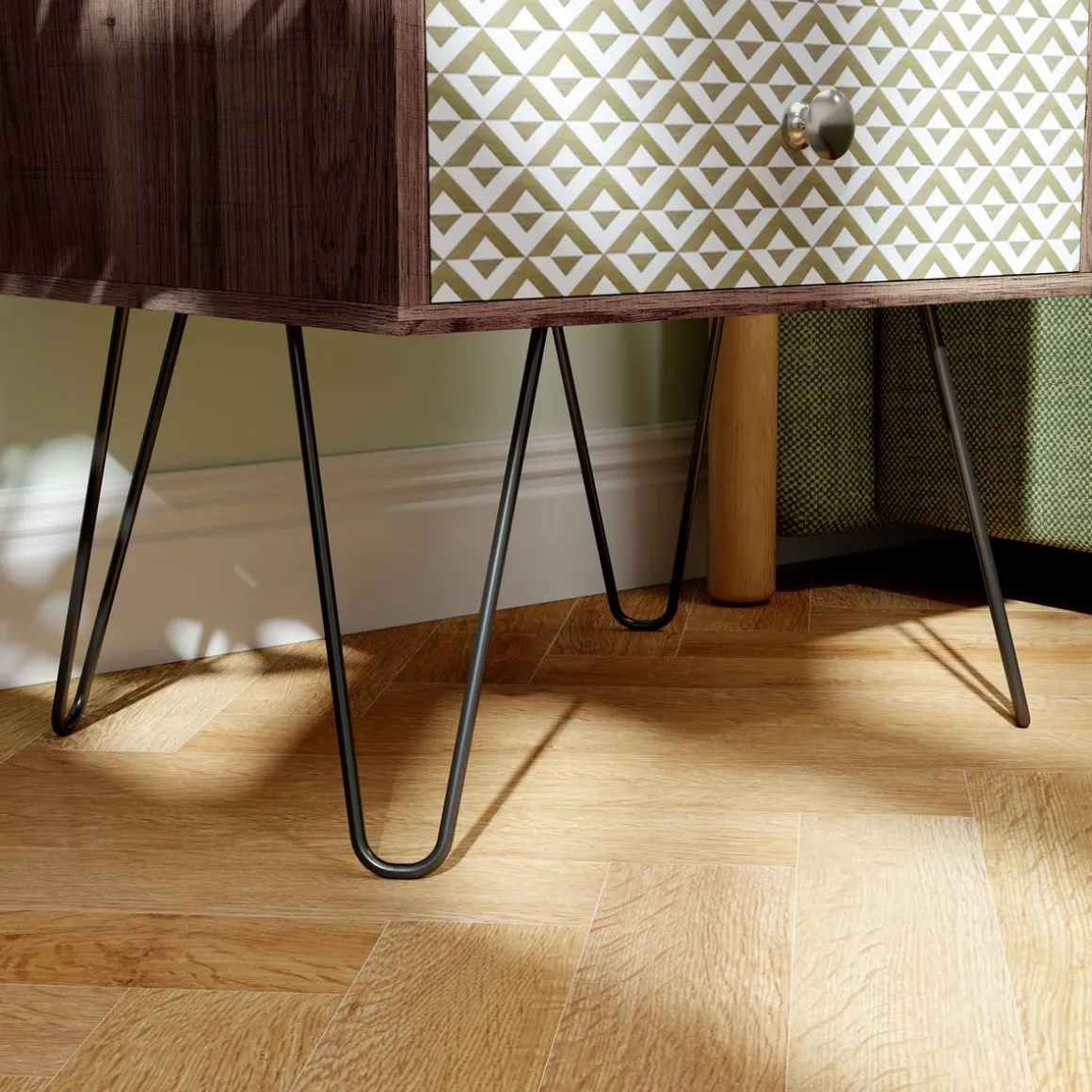 Mesita de noche Boho Homcom 2 cajones marrón 55,5x45x39 cm