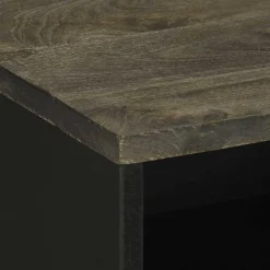 Mesita de noche Chía 2 cajones + 1 compartimento negro 62x50x33 cm