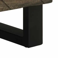 Mesita de noche Charoita 2 cajones madera de mango negro 46x40x33 cm