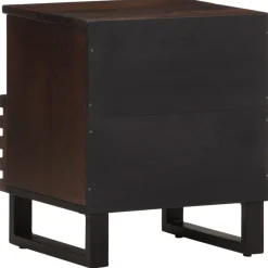 Mesita de noche Clavelina 1 cajón + compartimento madera de mango marrón oscuro 46x40x34 cm