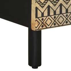 Mesita de noche Egipto con puerta natural/negro 46x40x33,5 cm