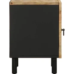 Mesita de noche Egipto con puerta natural/negro 46x40x33,5 cm