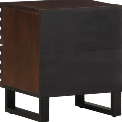 Mesita de noche Gardenia 2 cajones madera de mango marrón oscuro 46x40x34 cm