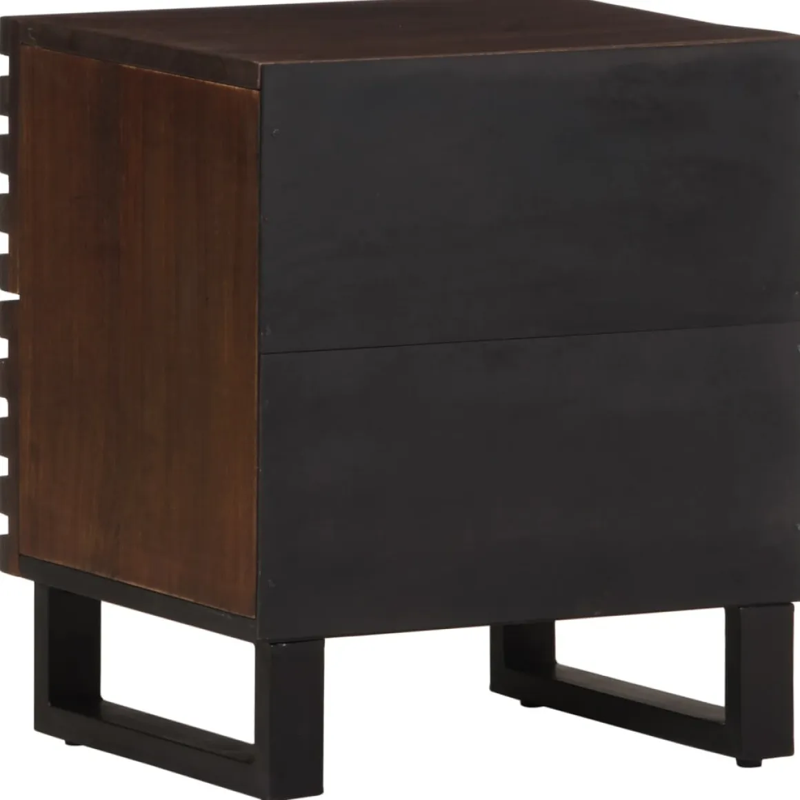 Mesita de noche Gardenia 2 cajones madera de mango marrón oscuro 46x40x34 cm
