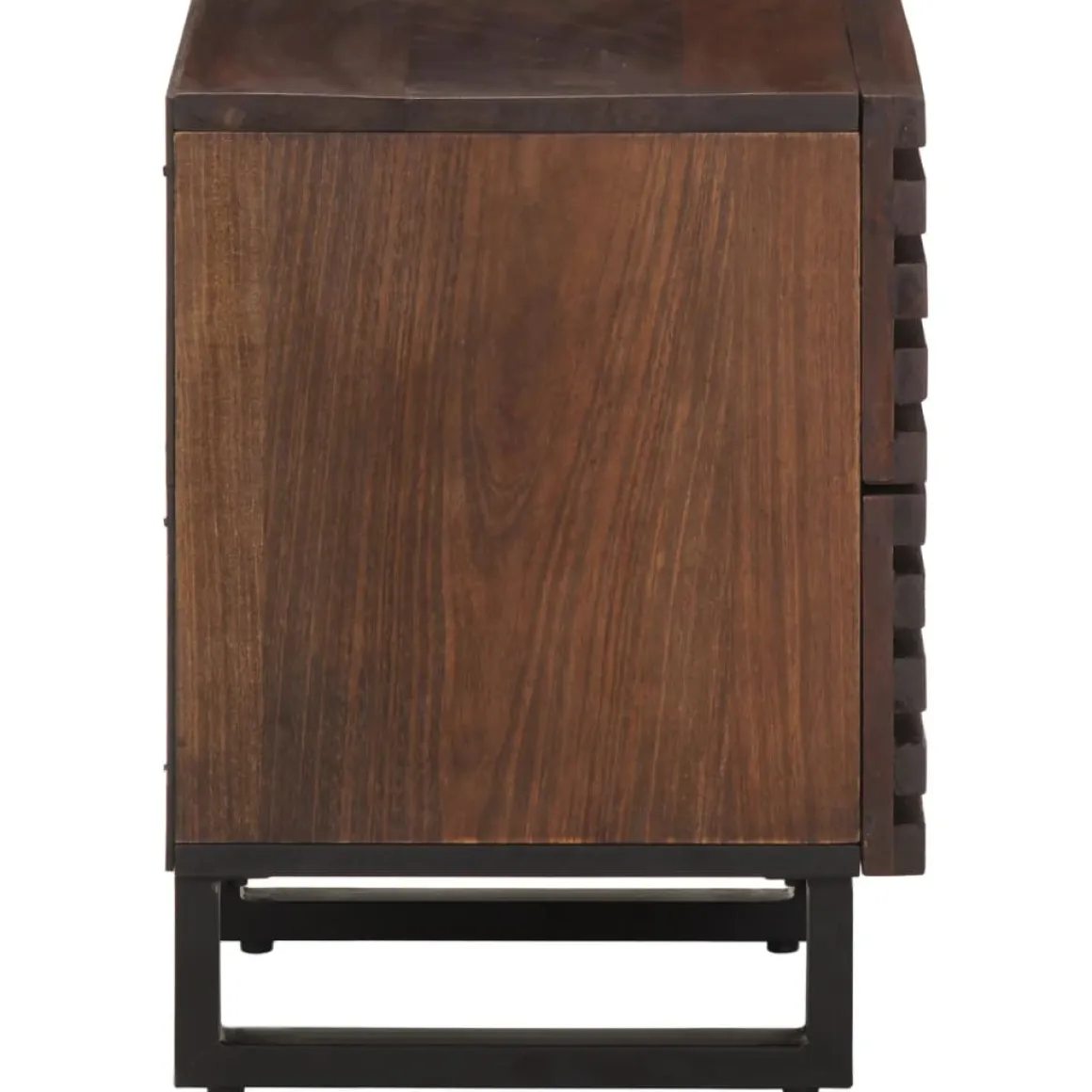 Mesita de noche Gardenia 2 cajones madera de mango marrón oscuro 46x40x34 cm