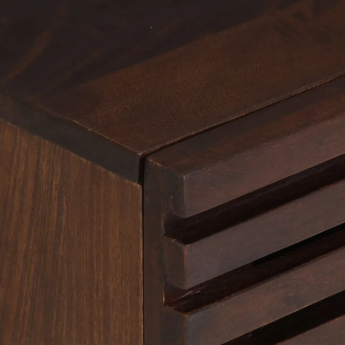 Mesita de noche Gardenia 2 cajones madera de mango marrón oscuro 46x40x34 cm