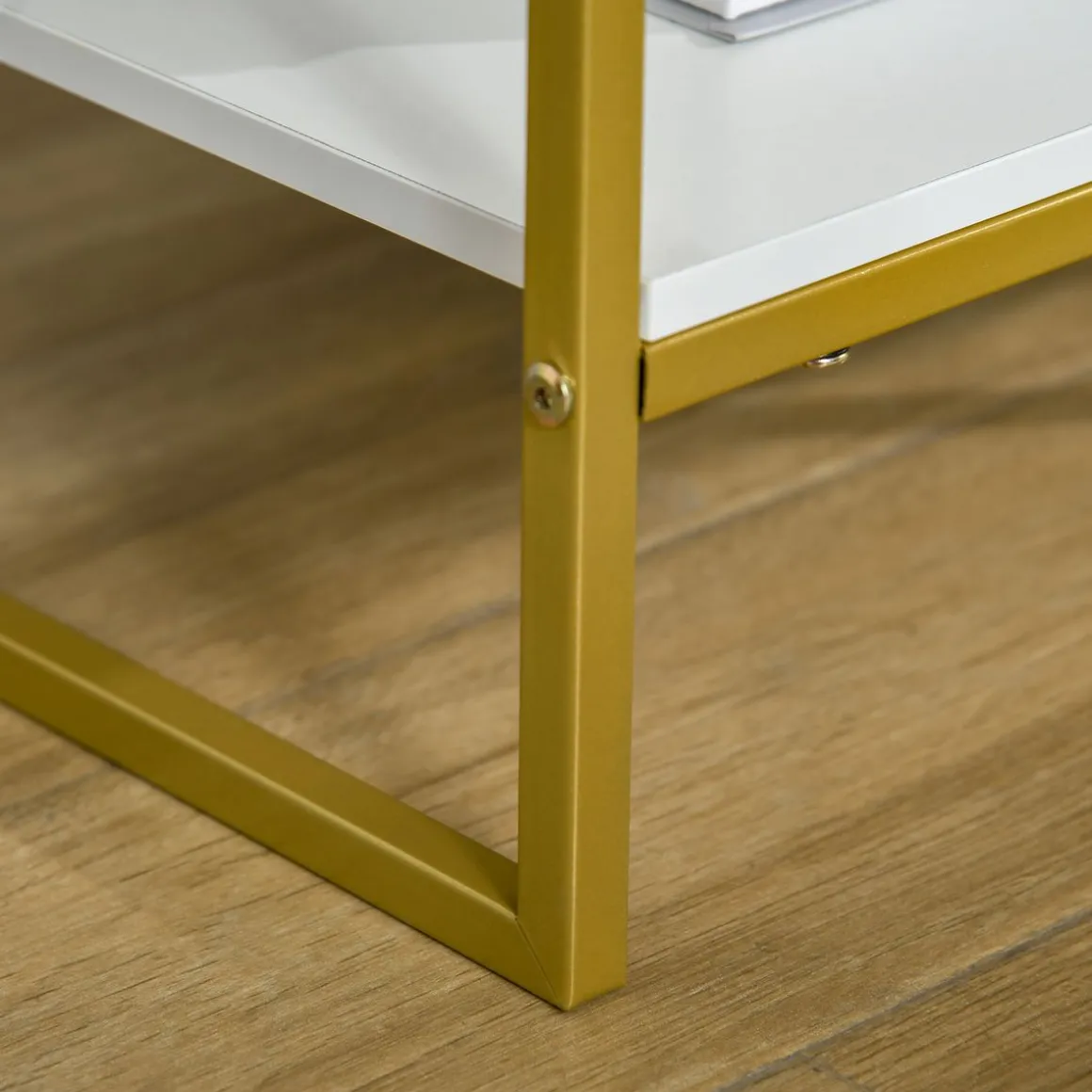 Mesita de noche Glamm Homcom cajon + estante blanco 60x45x40 cm