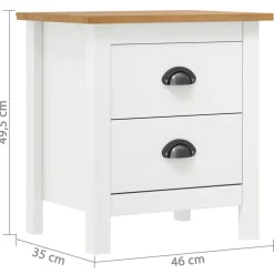 Mesita de noche Hill 2 cajones madera maciza de pino 49,5x46x35 cm