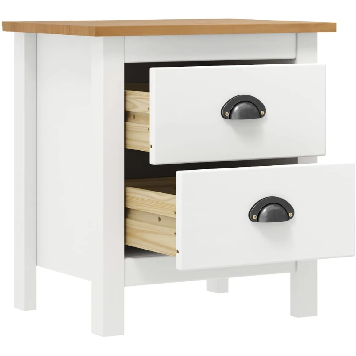 Mesita de noche Hill 2 cajones madera maciza de pino 49,5x46x35 cm