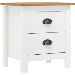 Mesita de noche Hill 2 cajones madera maciza de pino 49,5x46x35 cm
