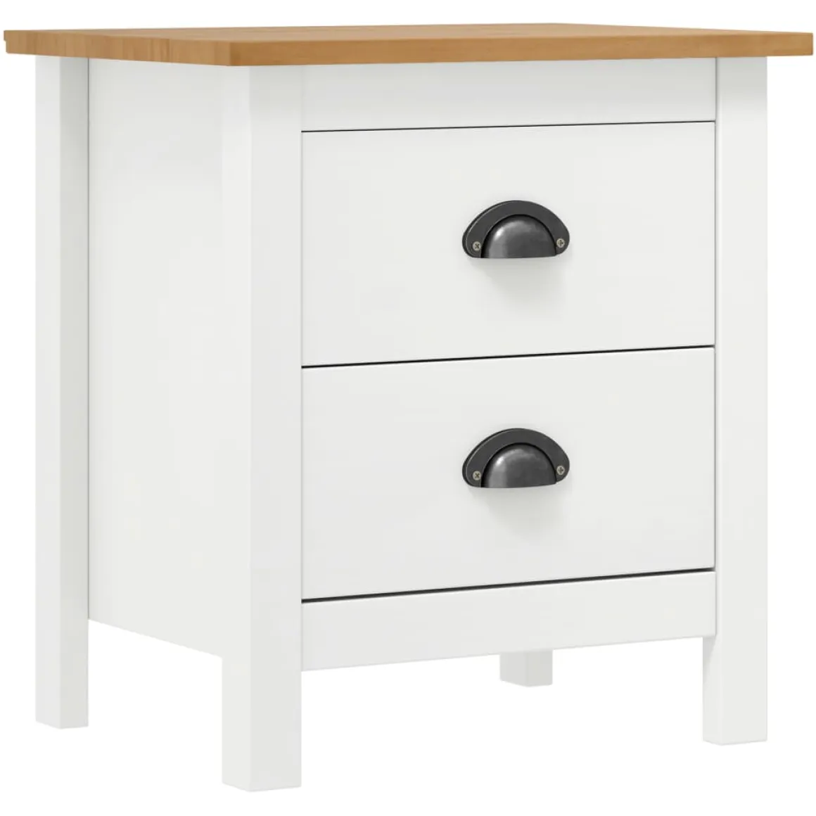 Mesita de noche Hill 2 cajones madera maciza de pino 49,5x46x35 cm