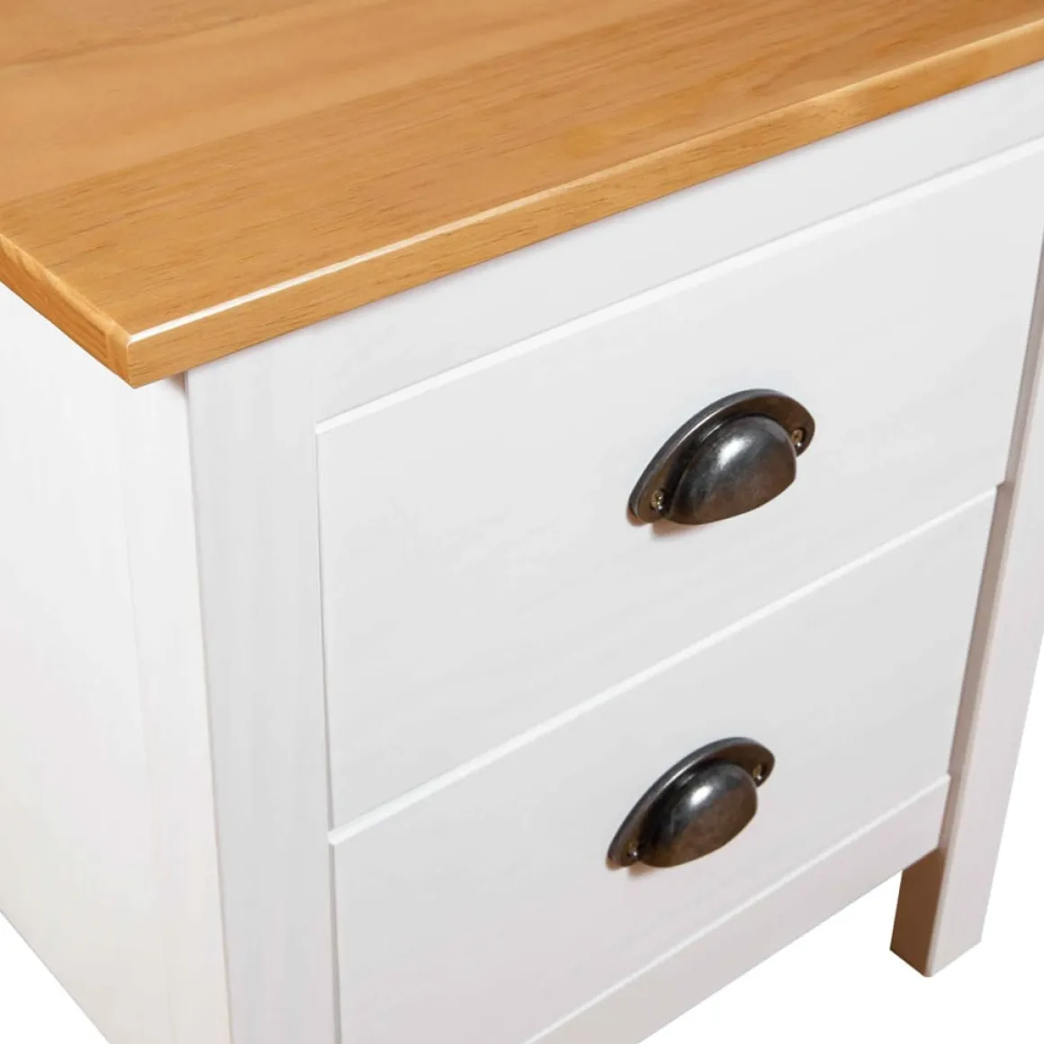 Mesita de noche Hill 2 cajones madera maciza de pino 49,5x46x35 cm