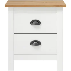 Mesita de noche Hill 2 cajones madera maciza de pino 49,5x46x35 cm