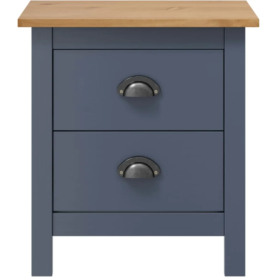 Mesita de noche Hill 2 cajones madera maciza de pino 49,5x46x35 cm