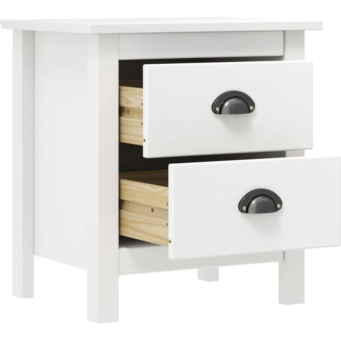 Mesita de noche Hill 2 cajones madera maciza de pino 49,5x46x35 cm