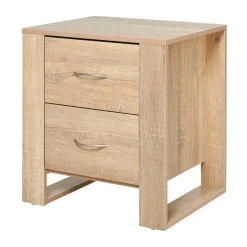 Mesita de noche Iria Homcom 2 cajones madera 54x48x39 cm