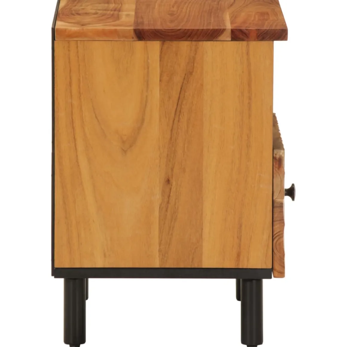 Mesita de noche Joropo cajón + compartimento madera de acacia natural 46x40x33 cm