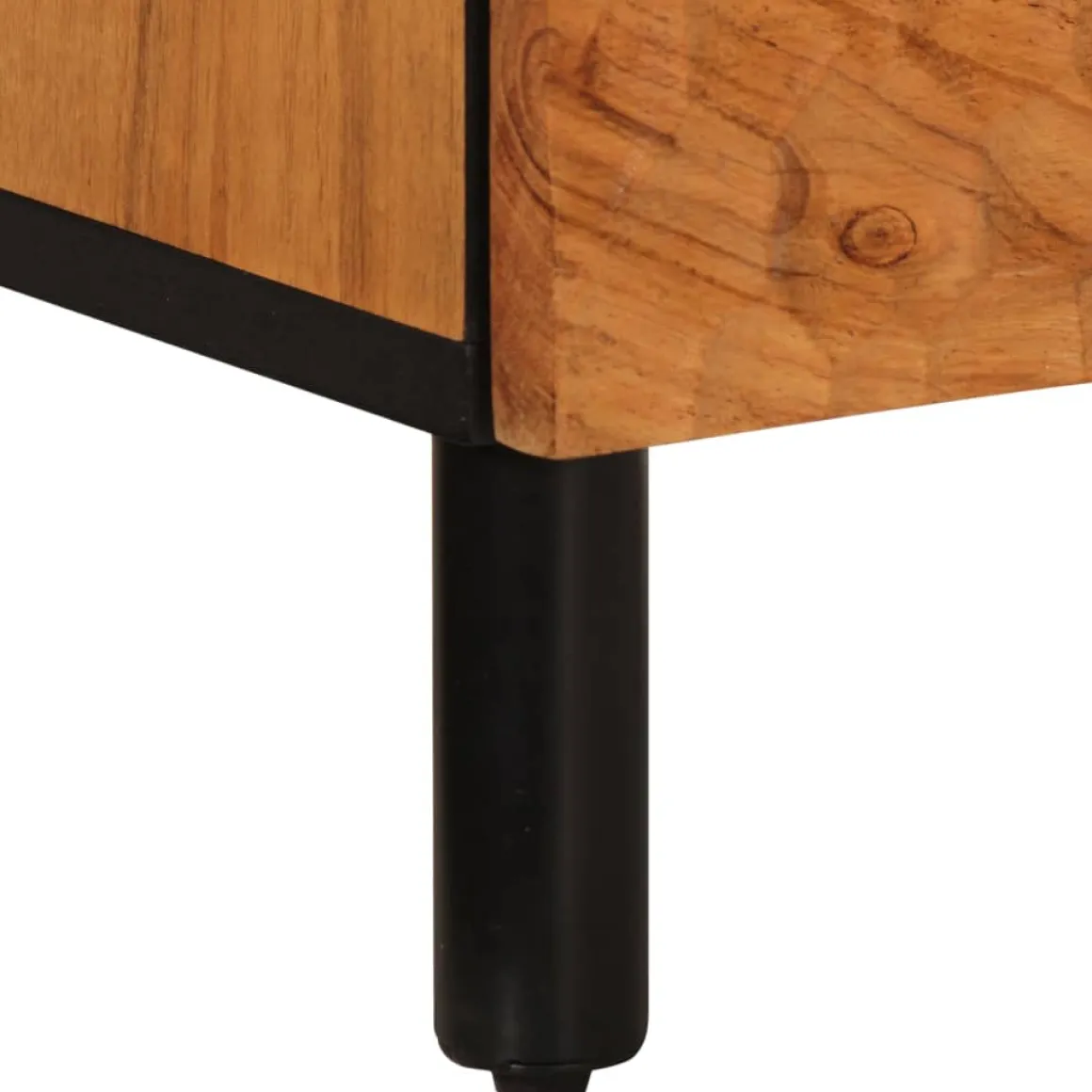 Mesita de noche Joropo cajón + compartimento madera de acacia natural 46x40x33 cm