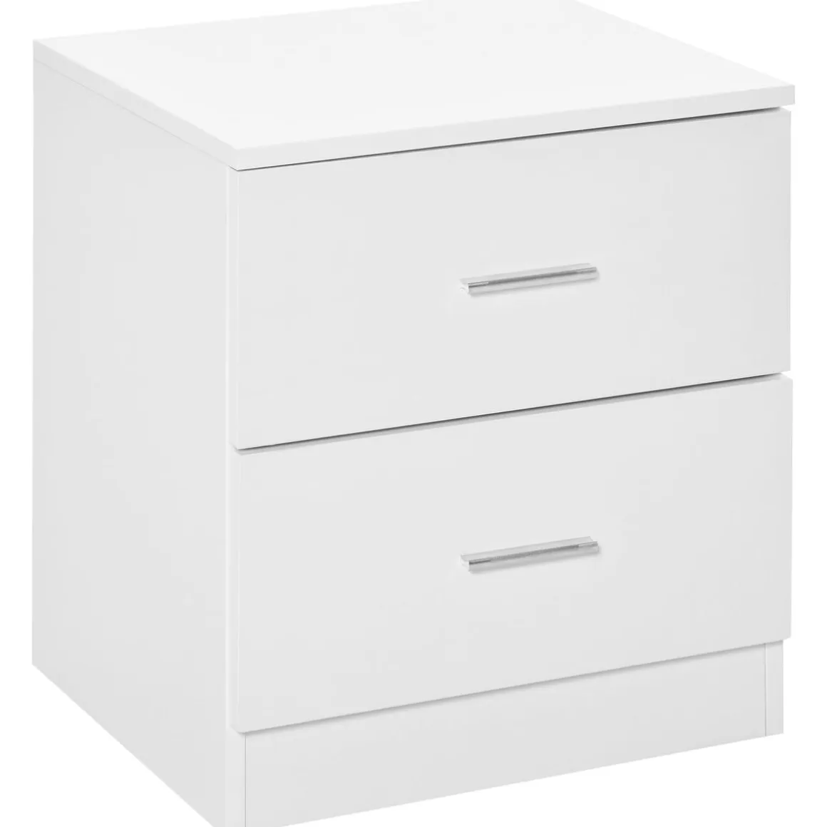 Mesita de noche Leonor Homcom 2 cajones blanco 49x45x39,5 cm