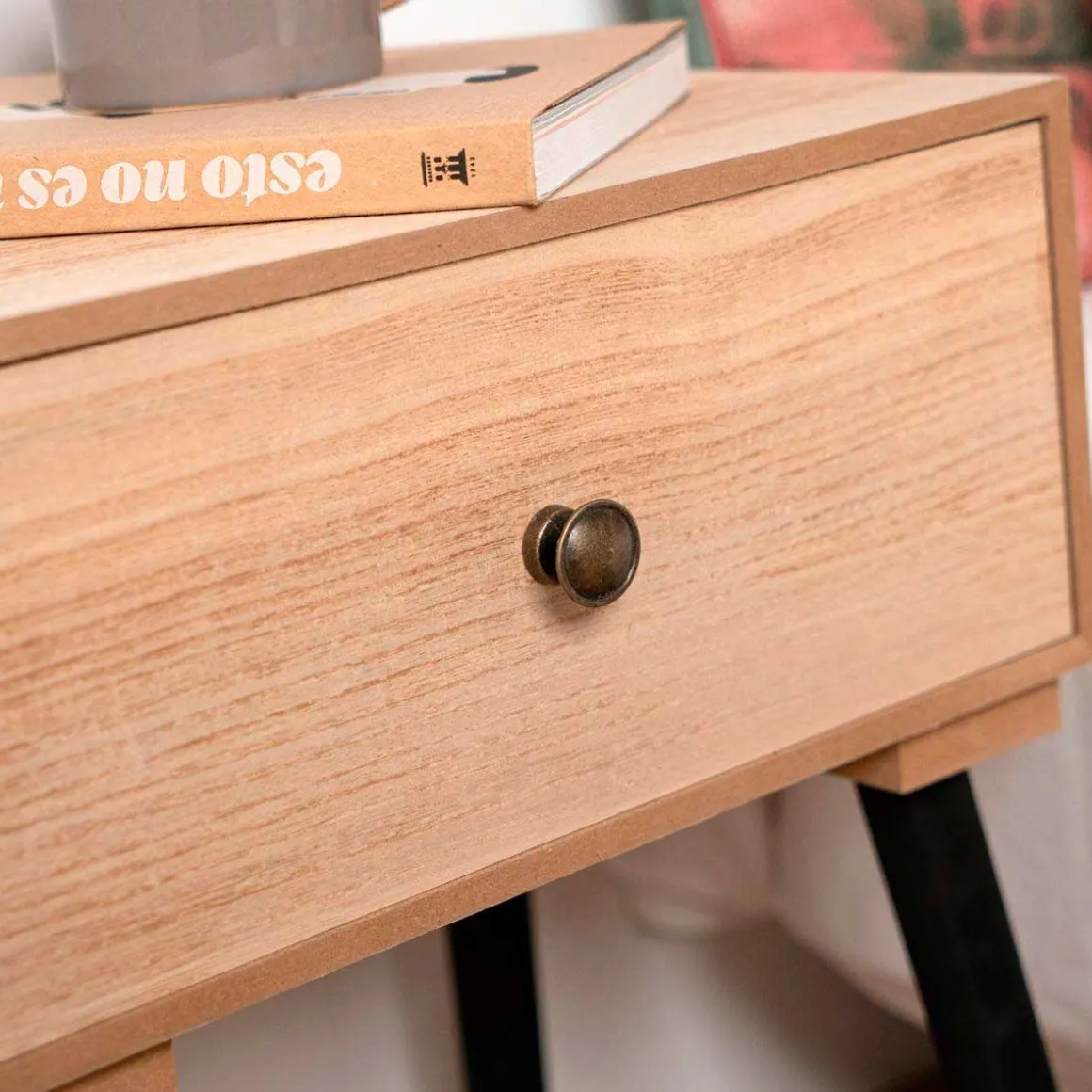 Mesita de noche MOA Vinthera 1 cajón madera 50x35x26 cm