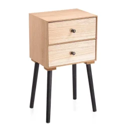 Mesita de noche MOA Vinthera 2 cajones madera 64,5x35x26 cm