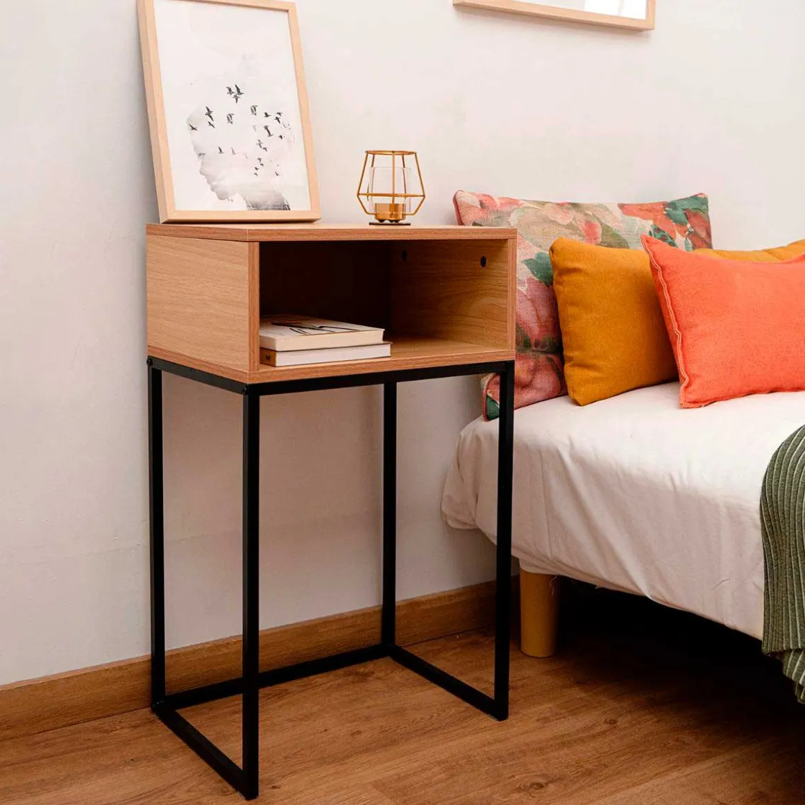 Mesita de noche MOA Vinthera 1 módulo hueco madera 68,2x40x30 cm