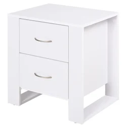 Mesita de noche multifuncional 2 cajones blanco 54x48x39 cm