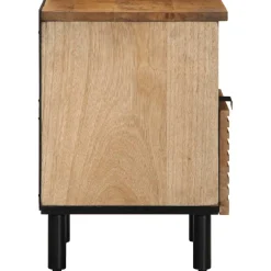 Mesita de noche Reinita 1 cajón + compartimento madera maciza natural 46x40x33 cm