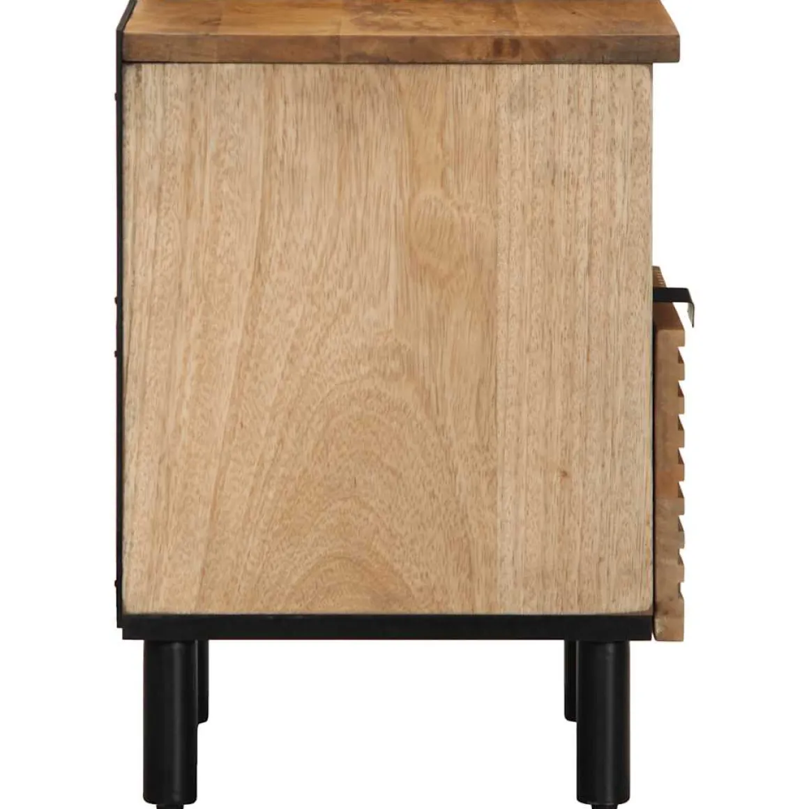 Mesita de noche Reinita 1 cajón + compartimento madera maciza natural 46x40x33 cm