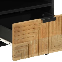 Mesita de noche Reinita 1 cajón + compartimento madera maciza natural 46x40x33 cm