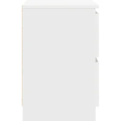 Mesita de noche Shuana 2 cajones blanco 54x60x35 cm
