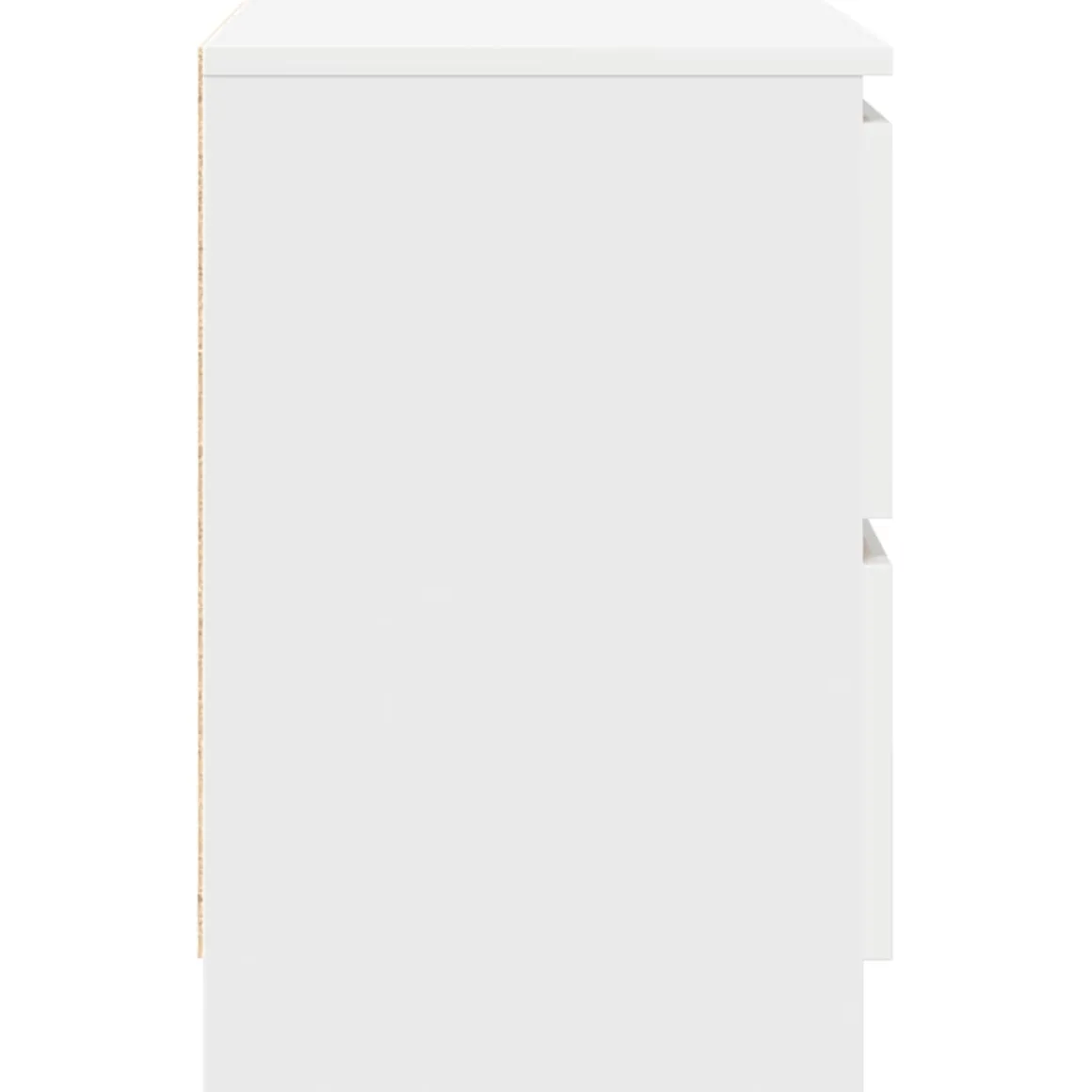 Mesita de noche Shuana 2 cajones blanco 54x60x35 cm